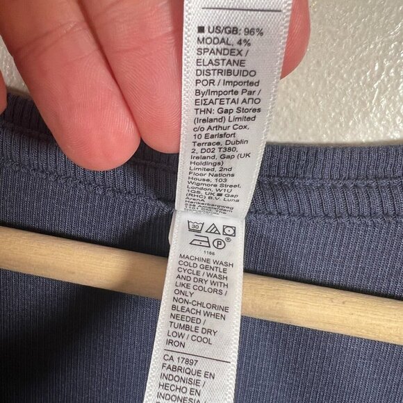 Athleta Well Rested Sleeveless Ribbed Sleep Tank Top Size Medium Blue Soft - Picture 9 of 10